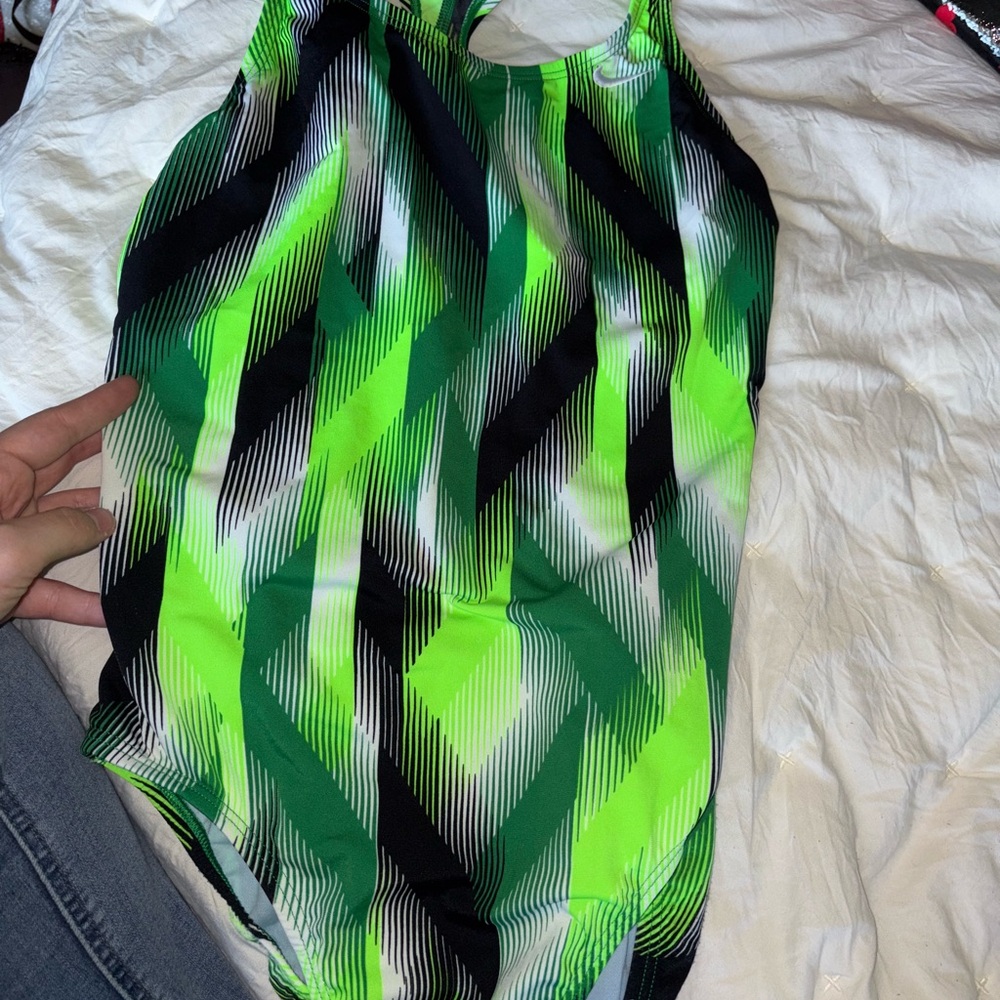 Nike Green and Black Swimwear